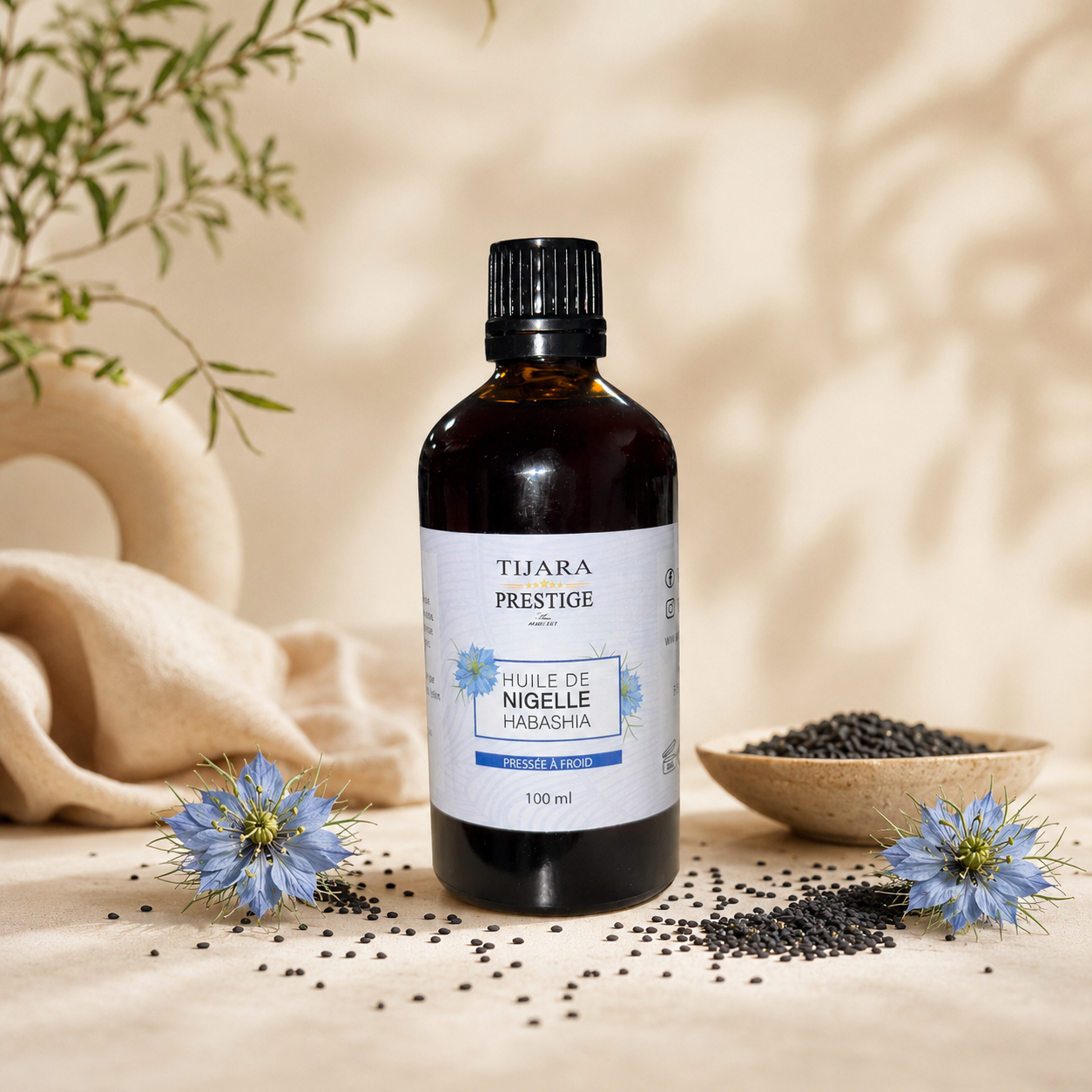 Huile de Nigelle Habashia – Pressée à froid (100 ml)